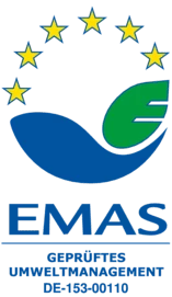 EMAS Logo mit zertifizierter Registergsnummer